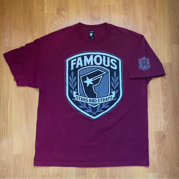 Vintage Famous Stars & Straps Men’s Y2K Logo T-Shirt Size 2XL - Picture 1 of 9